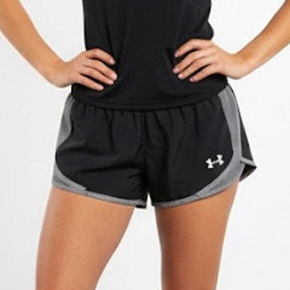 Under Armour Black Gray Loose Fit Running Athletic Shorts Activewear SM - Picture 1 of 9